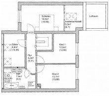 Grundriss Obergeschoss WIEDERITZSCH + EINFAMILIENHAUS + 5 ZIMMER + GARAGE + GROSSER GARTEN