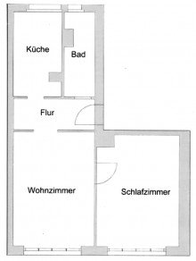Grundriss LEUTZSCH + 2 RAUM WOHNUNG + LEERSTEHEND + RENOVIERT